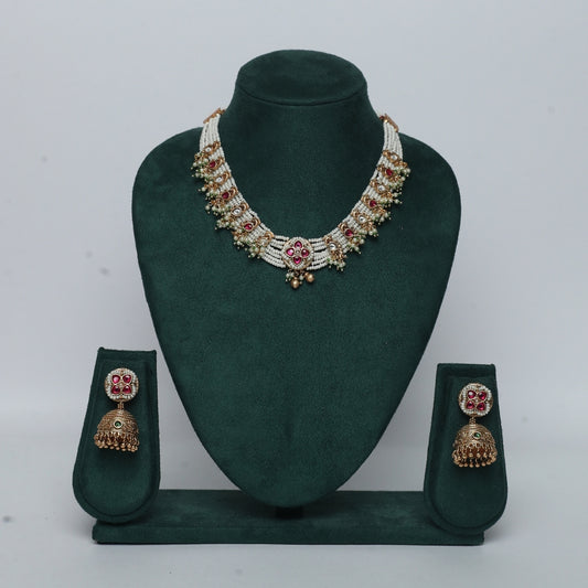 Premium kundan pearl choker necklace