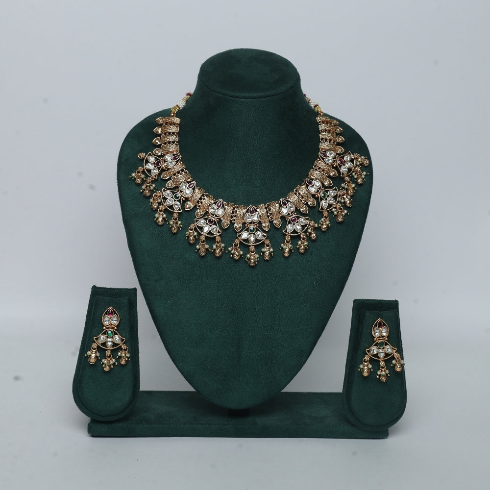 Royal Antique Kundan Choker Necklace Set
