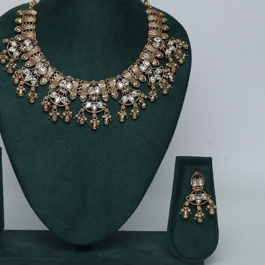 Royal Antique Kundan Choker Necklace Set