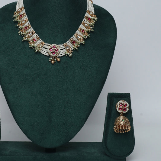 Premium kundan pearl choker necklace