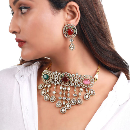 Elegant Multi-Stone Necklace Set