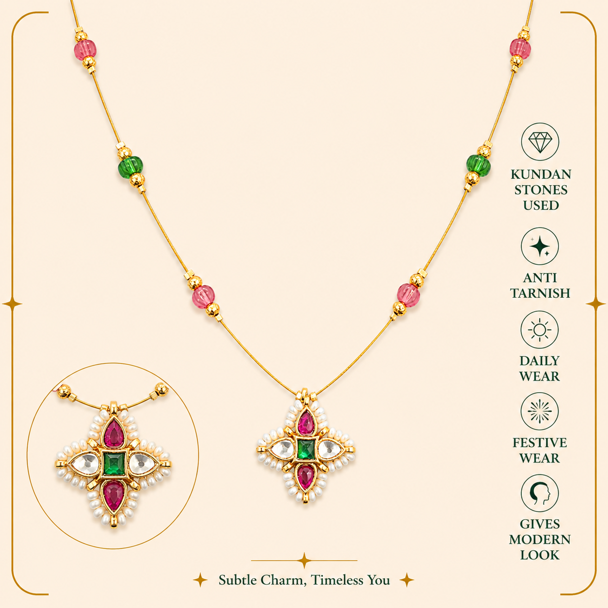 Rose charm necklace MN1016