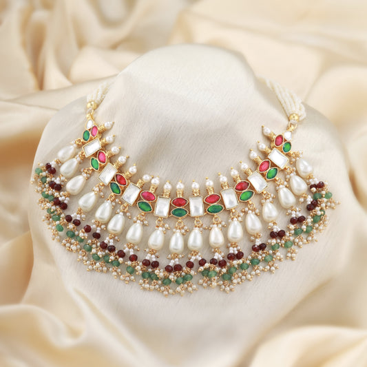 Noor-E-Gul Pachi Kundan Choker Necklace PC1001