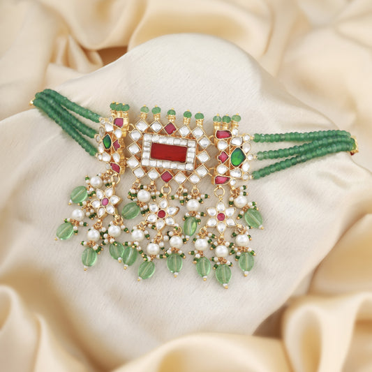 Zehra Pachi Kundan Beaded Choker Pc1002