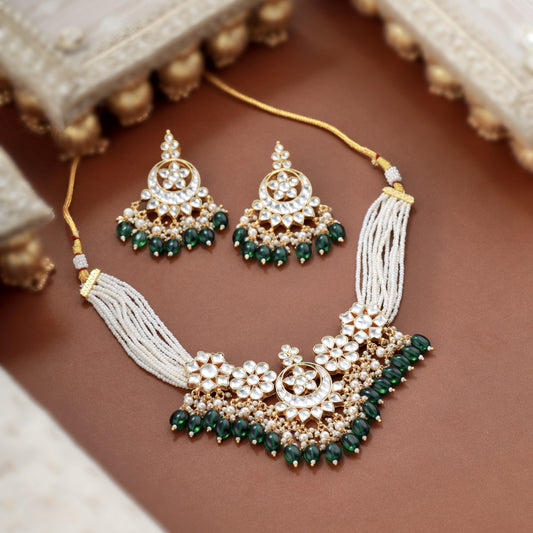 Shehnai Pachi Kundan Necklace Set PC1007