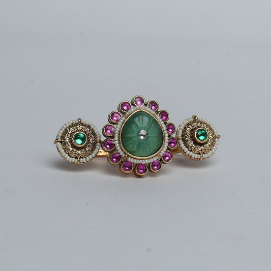 Regal Triple Stone Kundan Ring