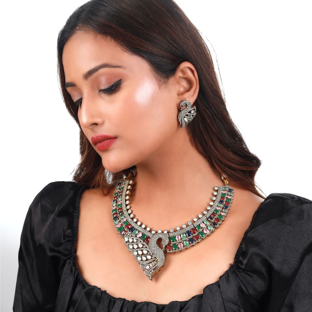 Mayura Multicolored Peacock Choker Set