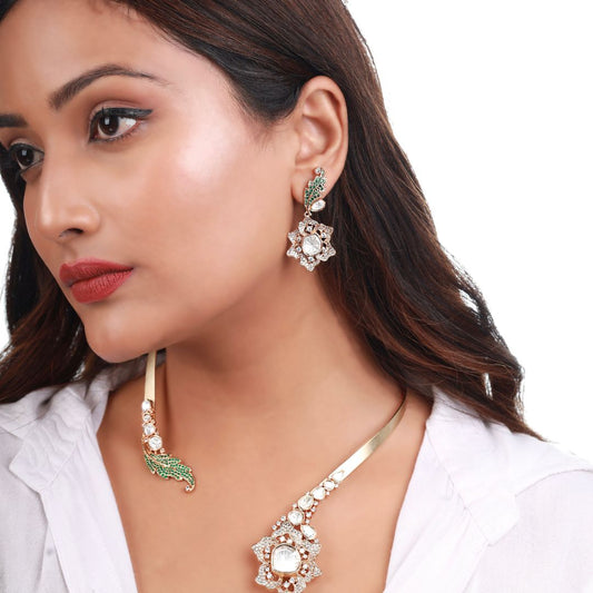 Nyla Emerald Blossom Necklace Set