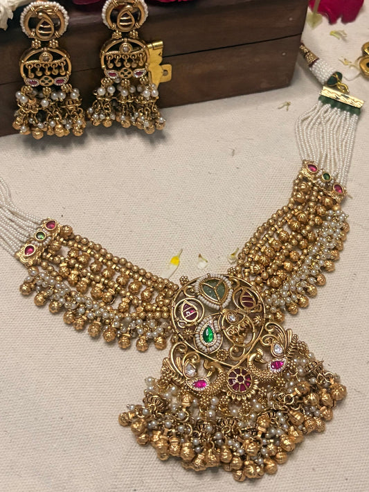 Rajsi Meher Pearl Kundan Haar Set HT1008