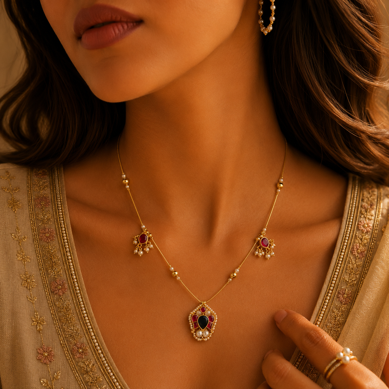 Charm Royal Ruby Necklace