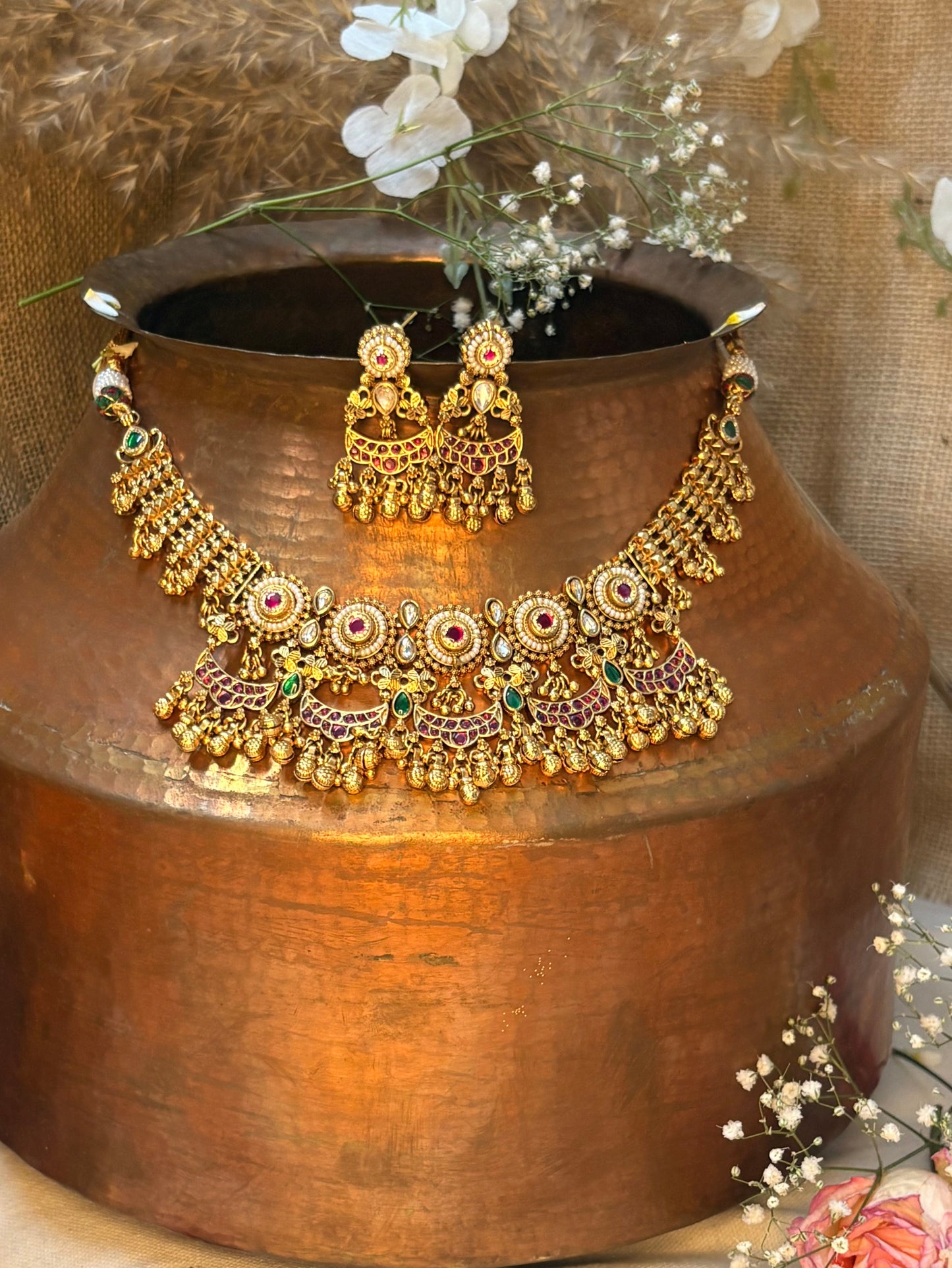 Rajwada Kundan Haar Set HT1009