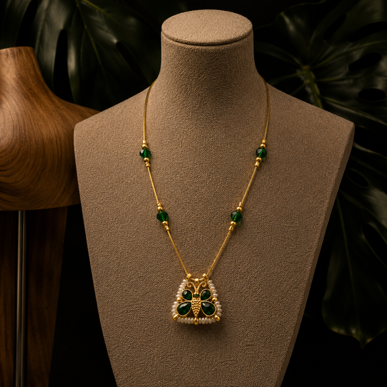 Emerald Flutter Necklace