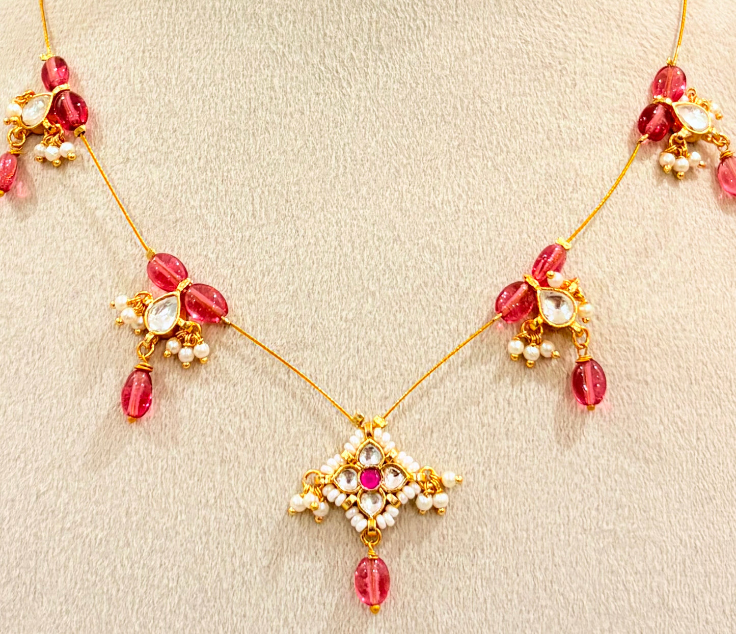 Crimson bloom ruby drop necklace MN 1012