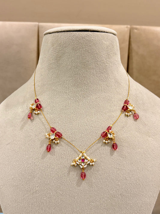 Crimson bloom ruby drop necklace MN 1012
