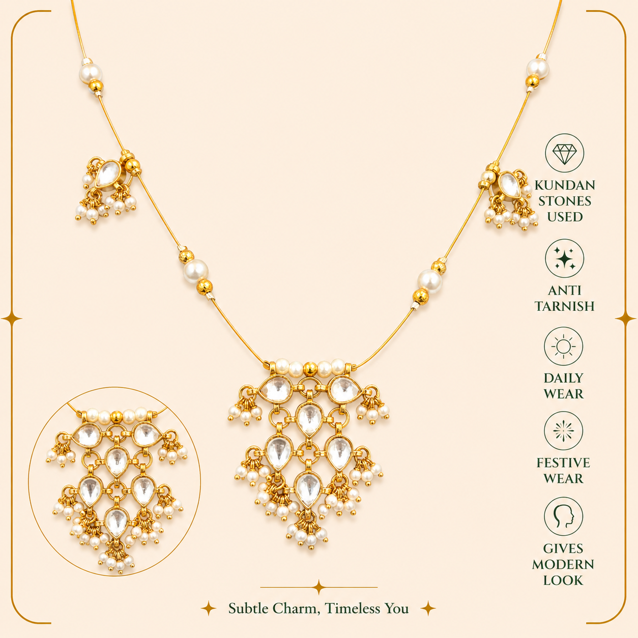 Noor pearl drop necklace MN1017