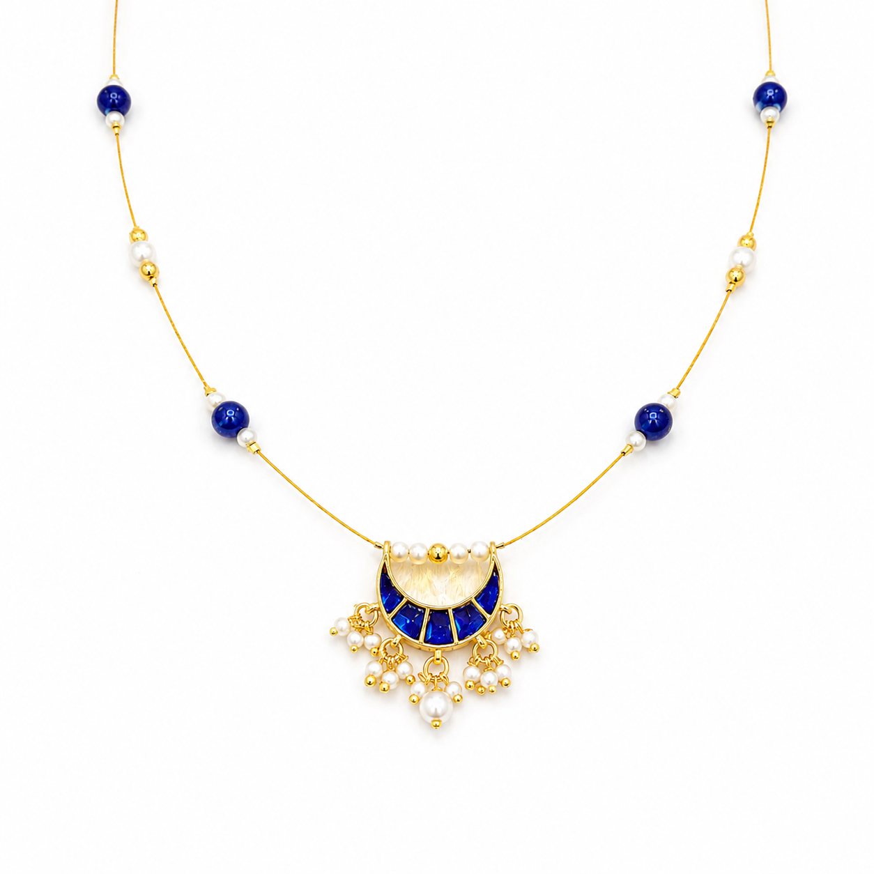 Blue bloom necklace
