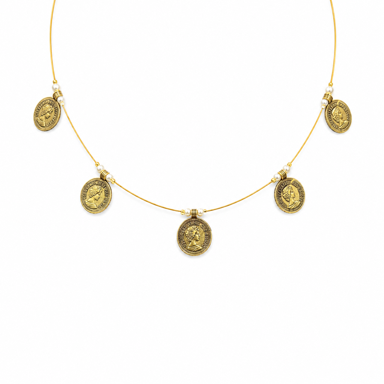 Regalia coin charm necklace