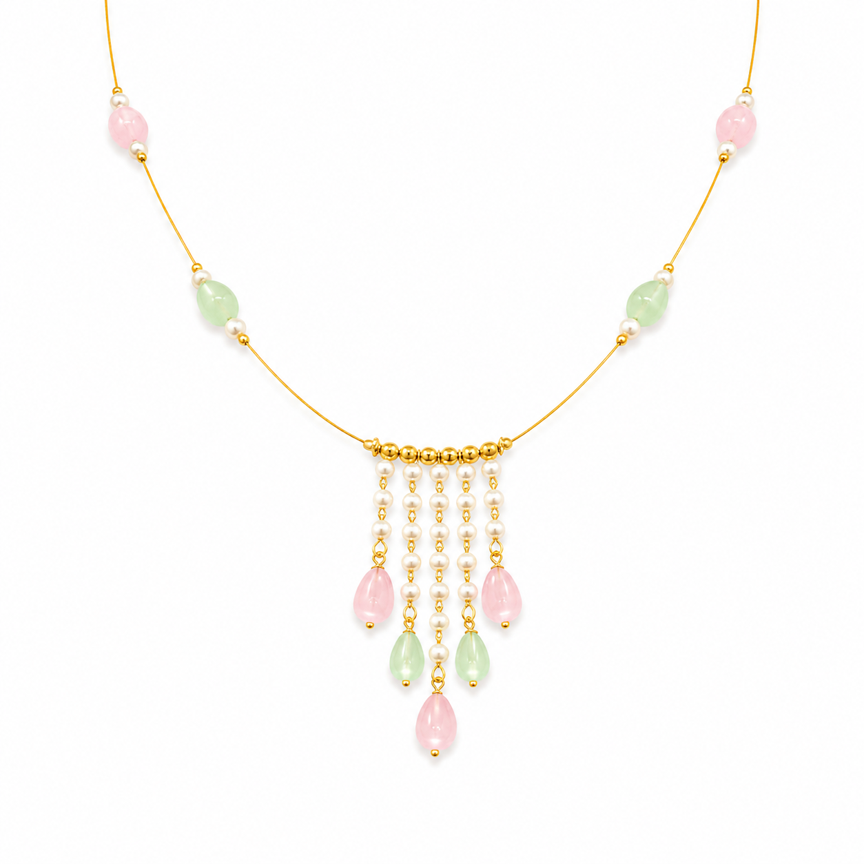 Sorbet pearl cascade necklace