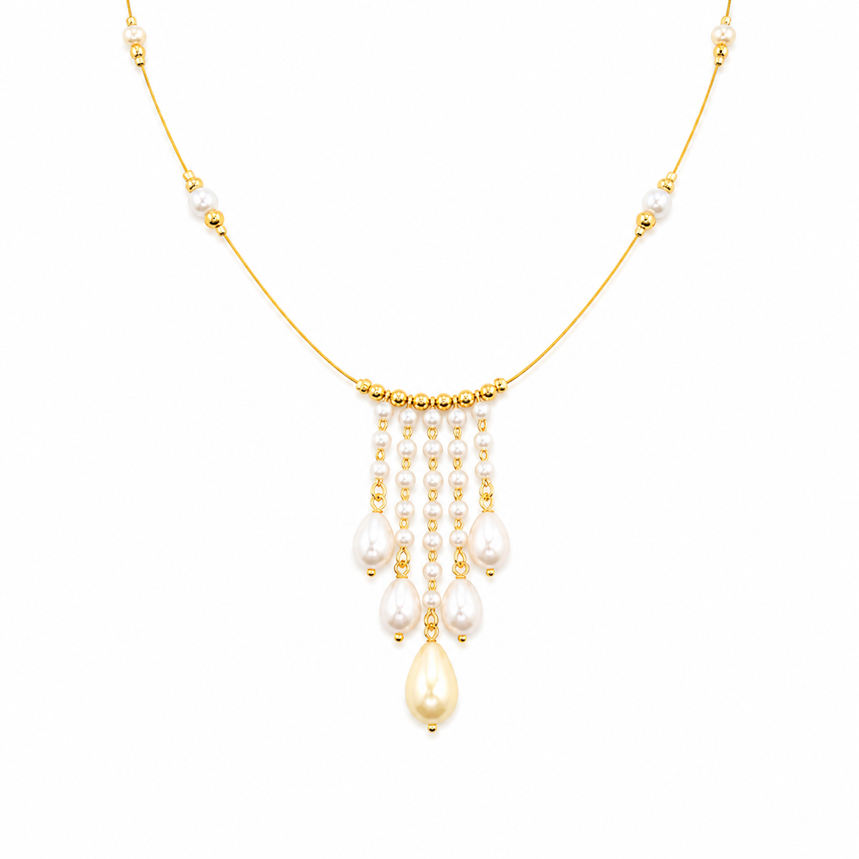 Ivory pearl cascade necklace