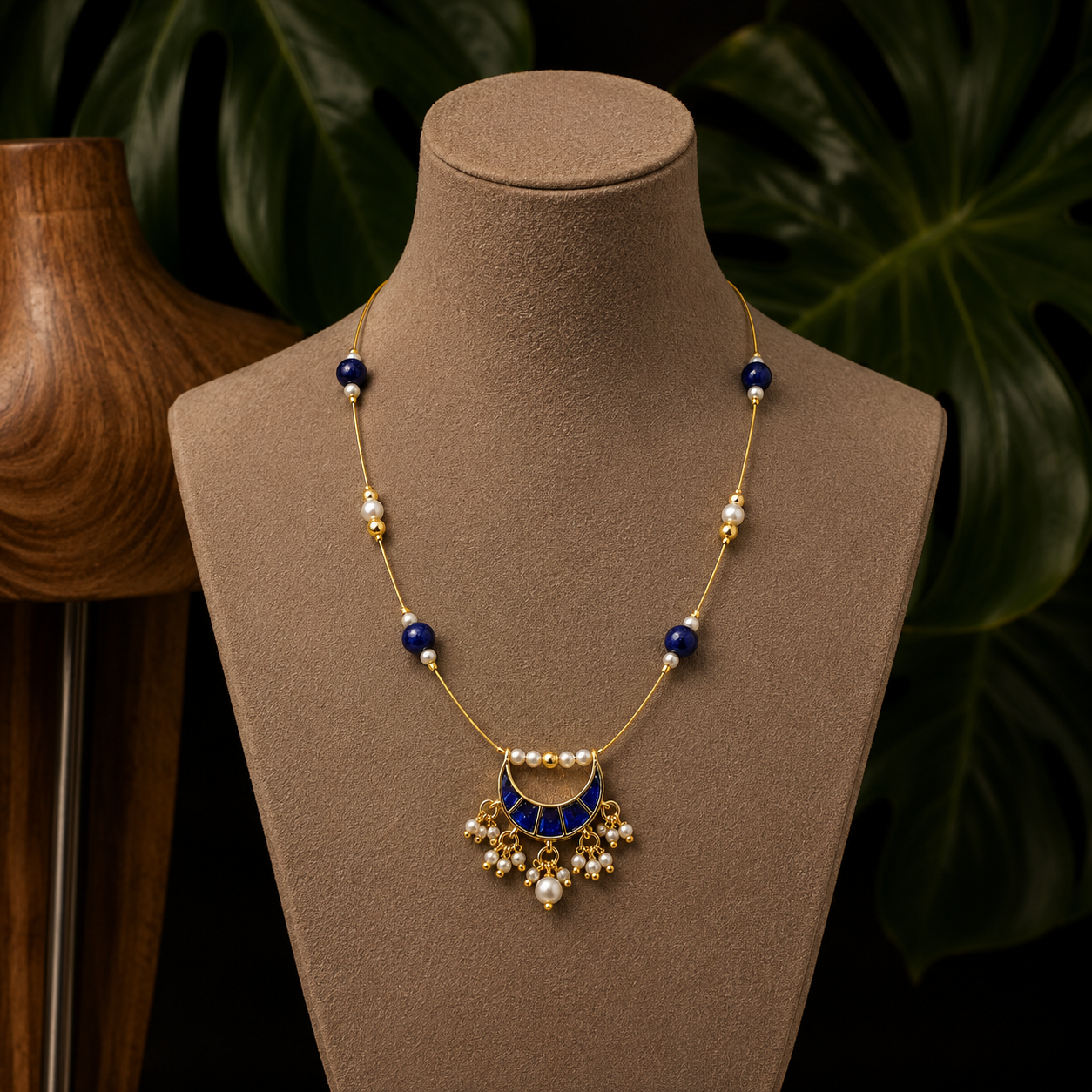 Blue bloom necklace