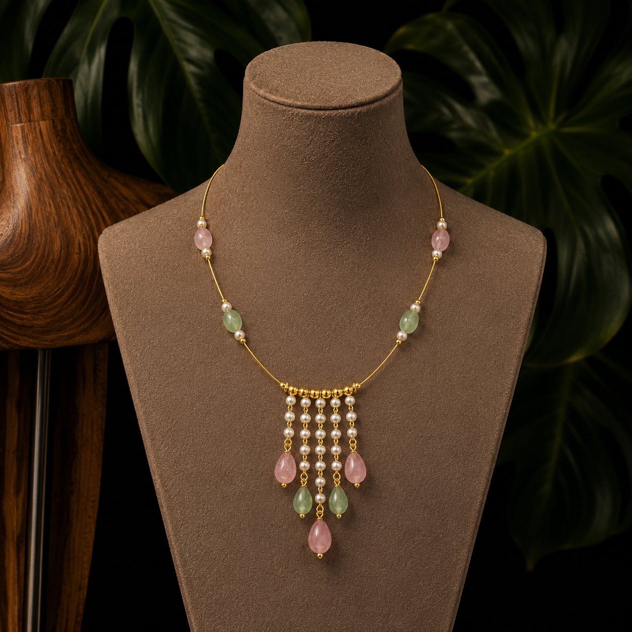 Sorbet pearl cascade necklace