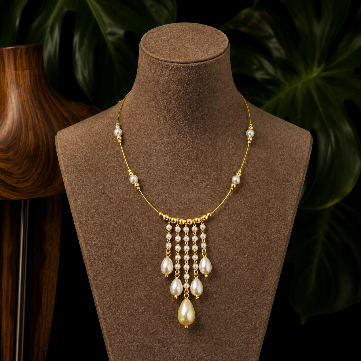 Ivory pearl cascade necklace