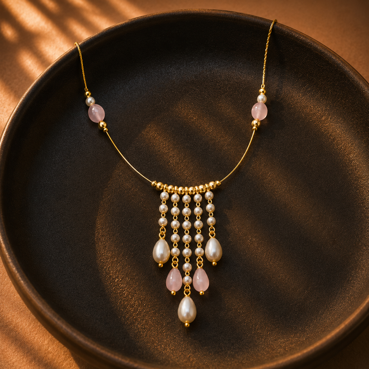 Pink pearl elegance necklace