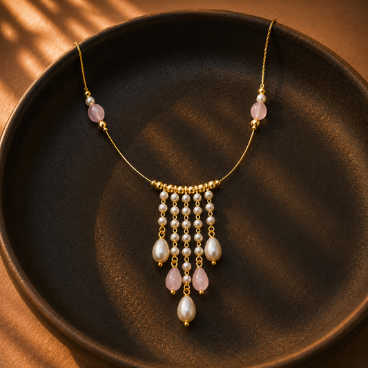 Pink pearl elegance necklace