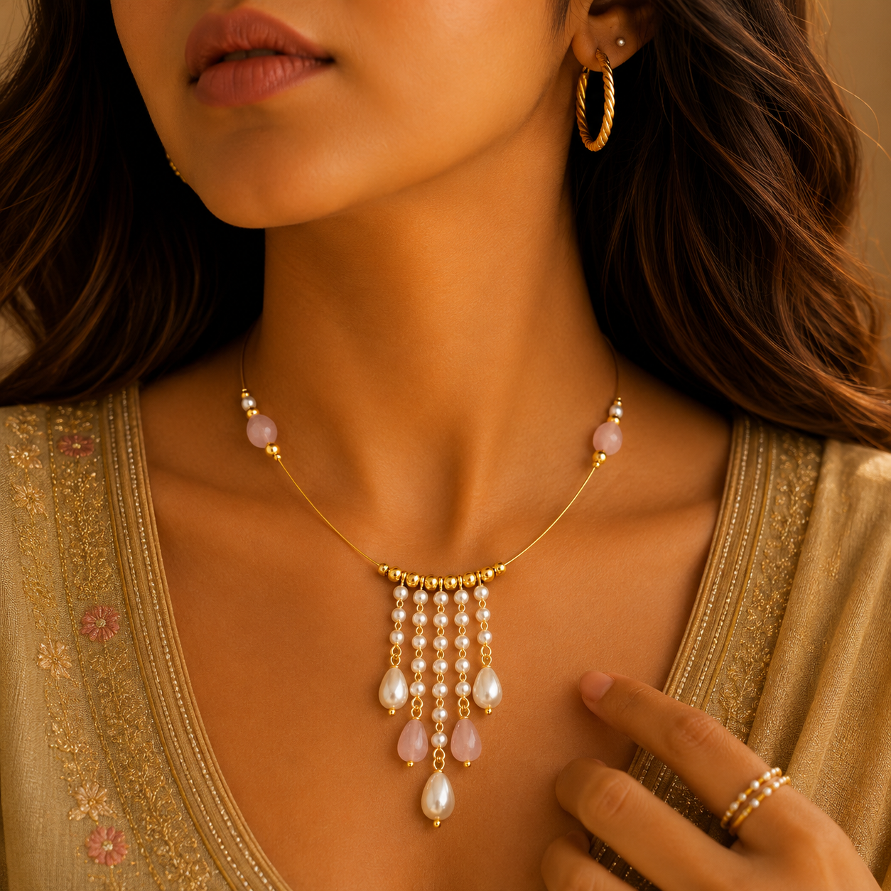 Pink pearl elegance necklace