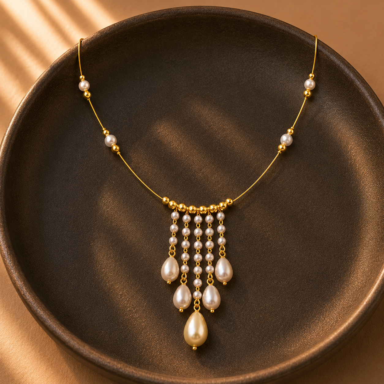 Ivory pearl cascade necklace