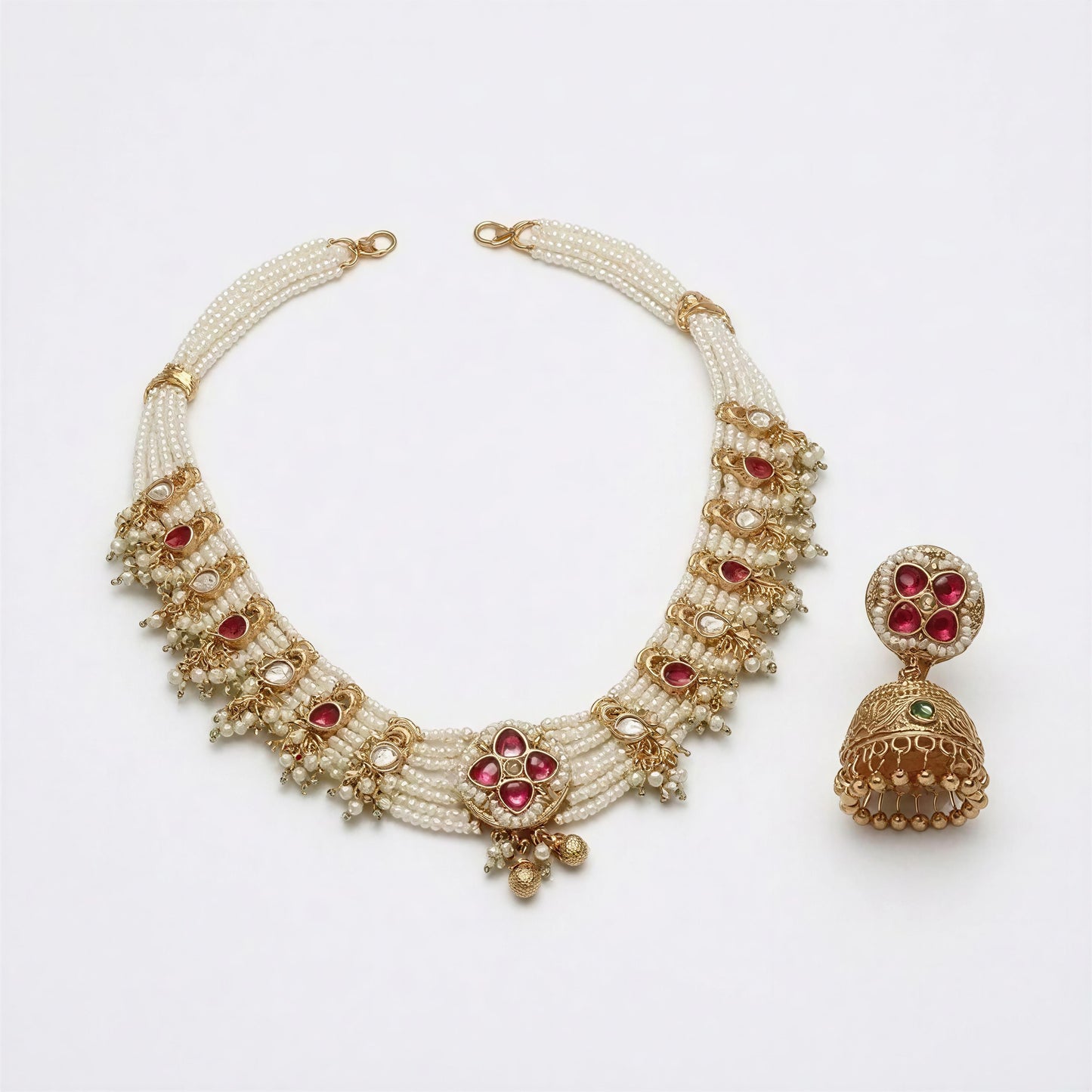 Premium kundan pearl choker necklace