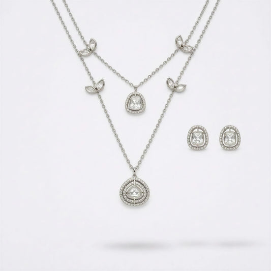 Chained kundan set swarovski finish