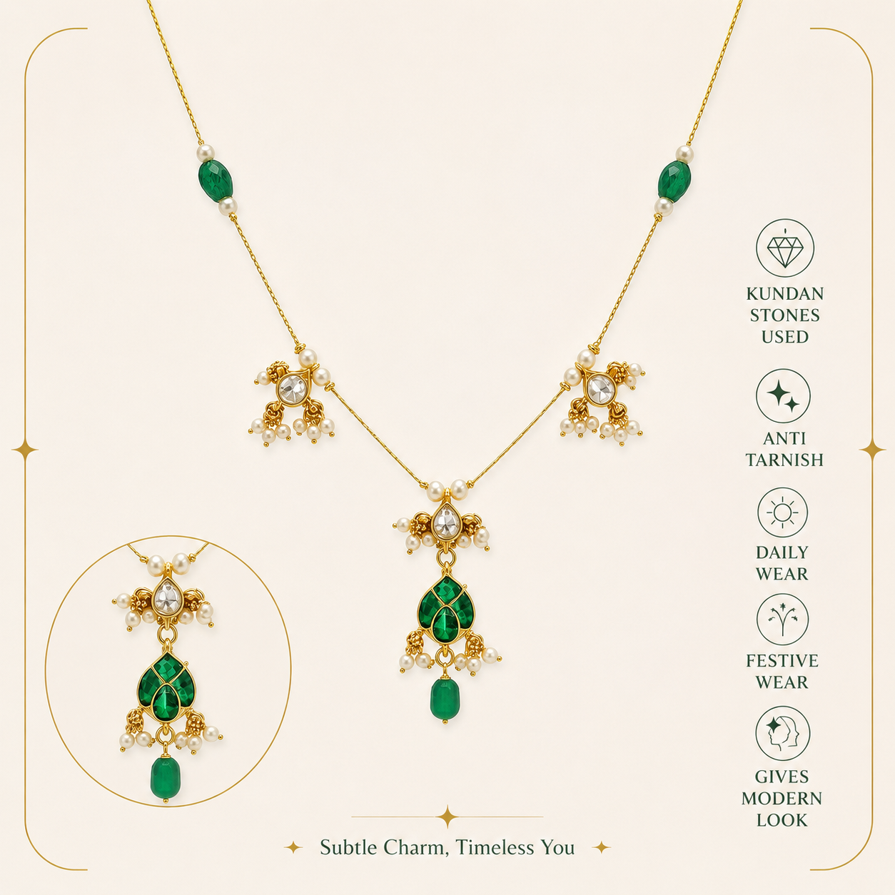 Emerald Drop Necklace MN1001