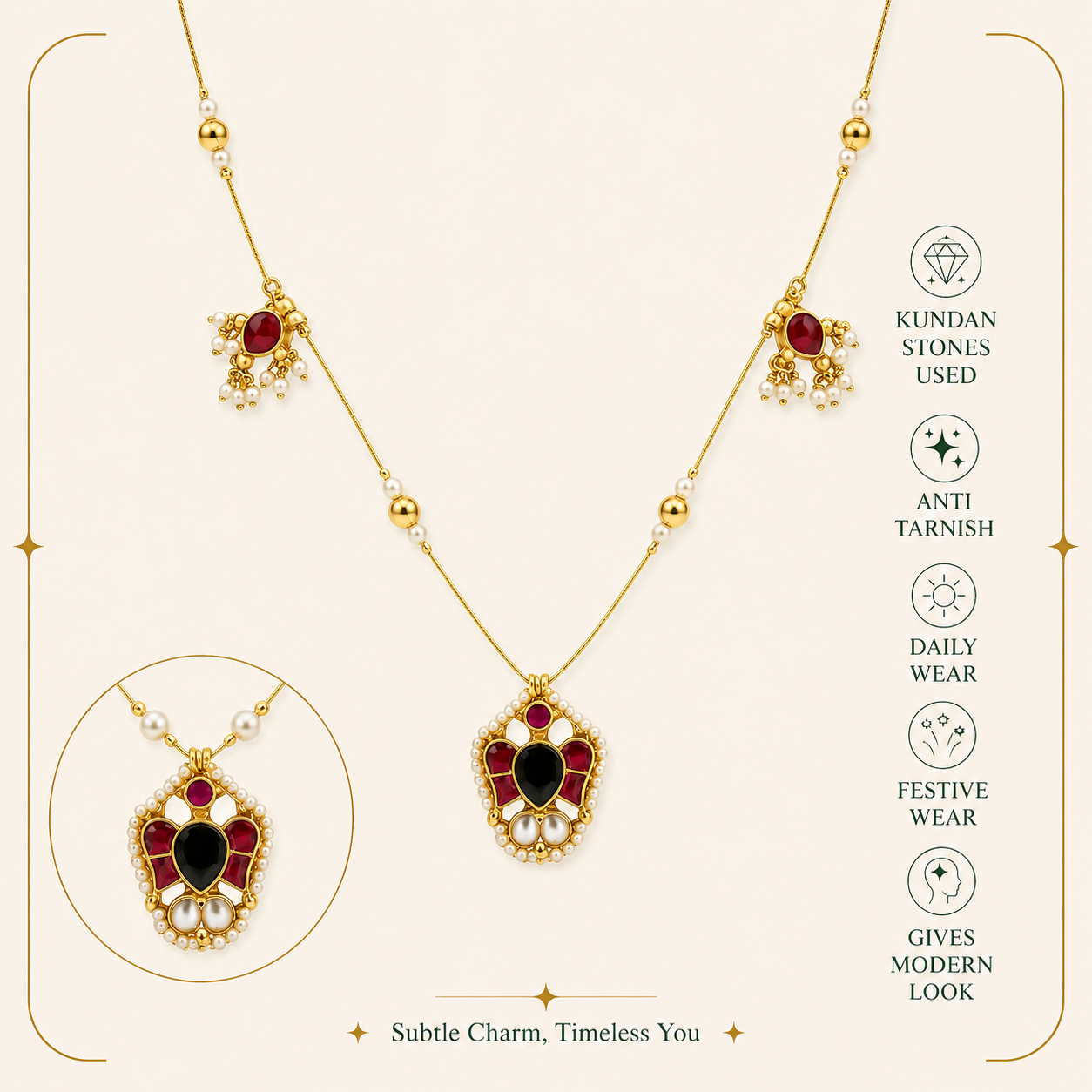 Charm royal ruby necklace MN 1007