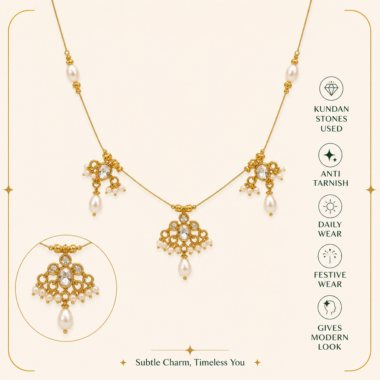 Dew drop pearl harmony necklace MN1011