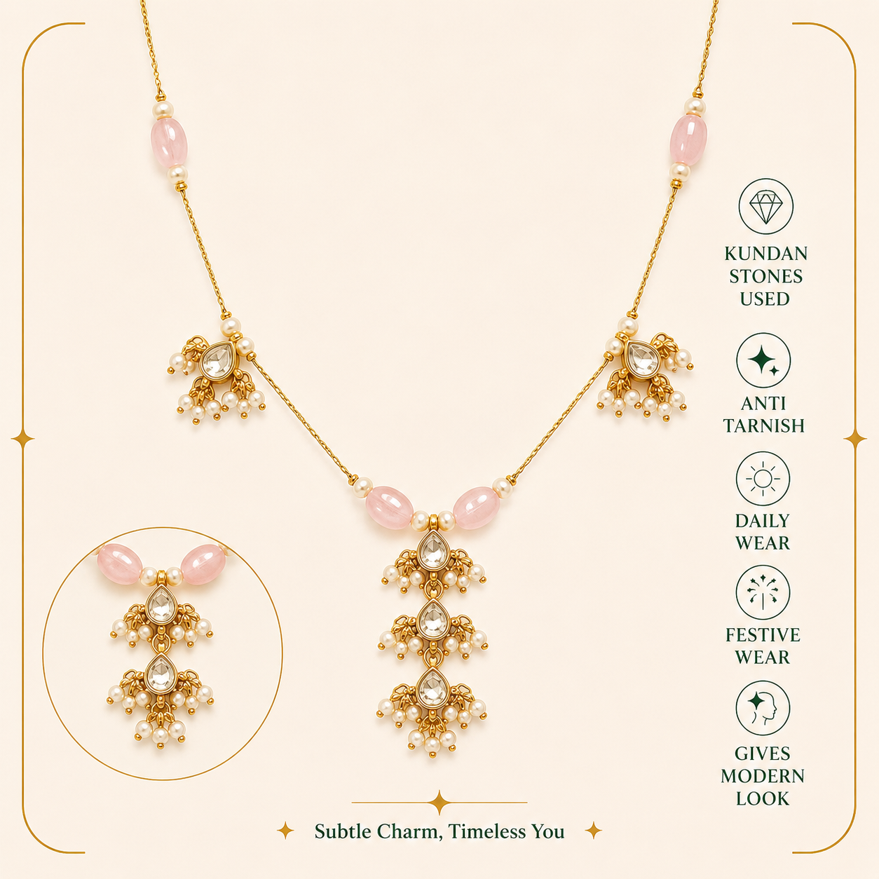 Blush Charm Necklace MN1004