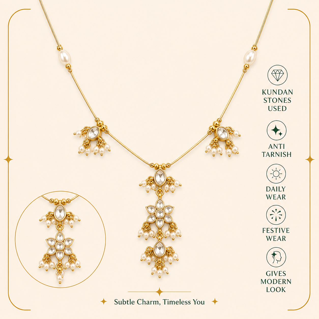 Celestial pearl cascade necklace MN 1010
