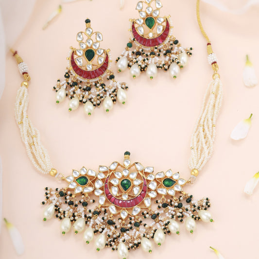 Rangrez Pachi Kundan Necklace Set PC1004