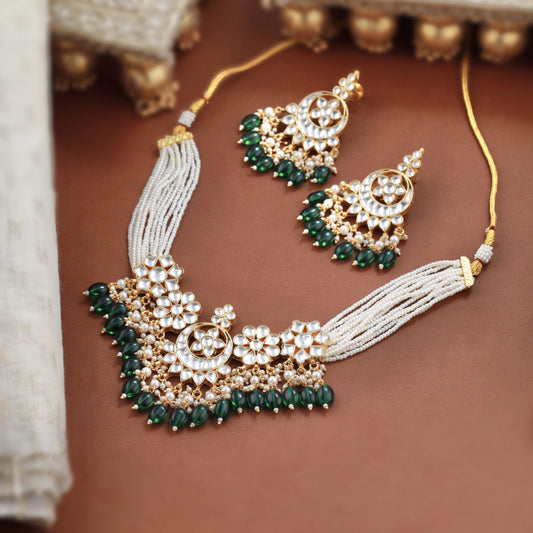 Shehnai Pachi Kundan Necklace Set PC1007