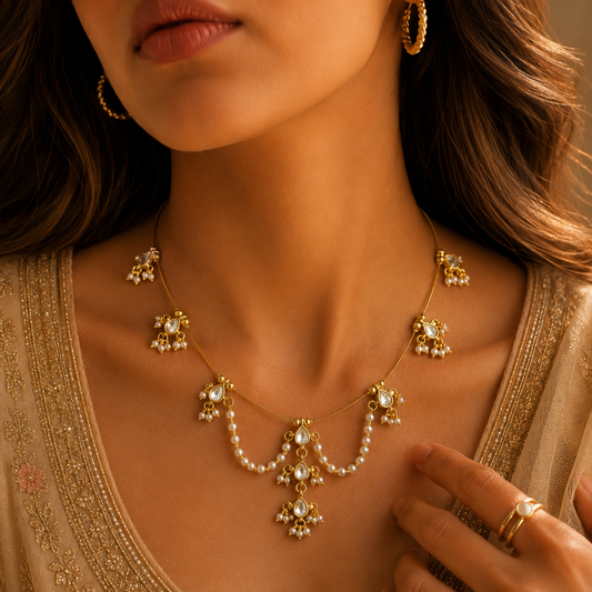 Maharani pearl drape necklace