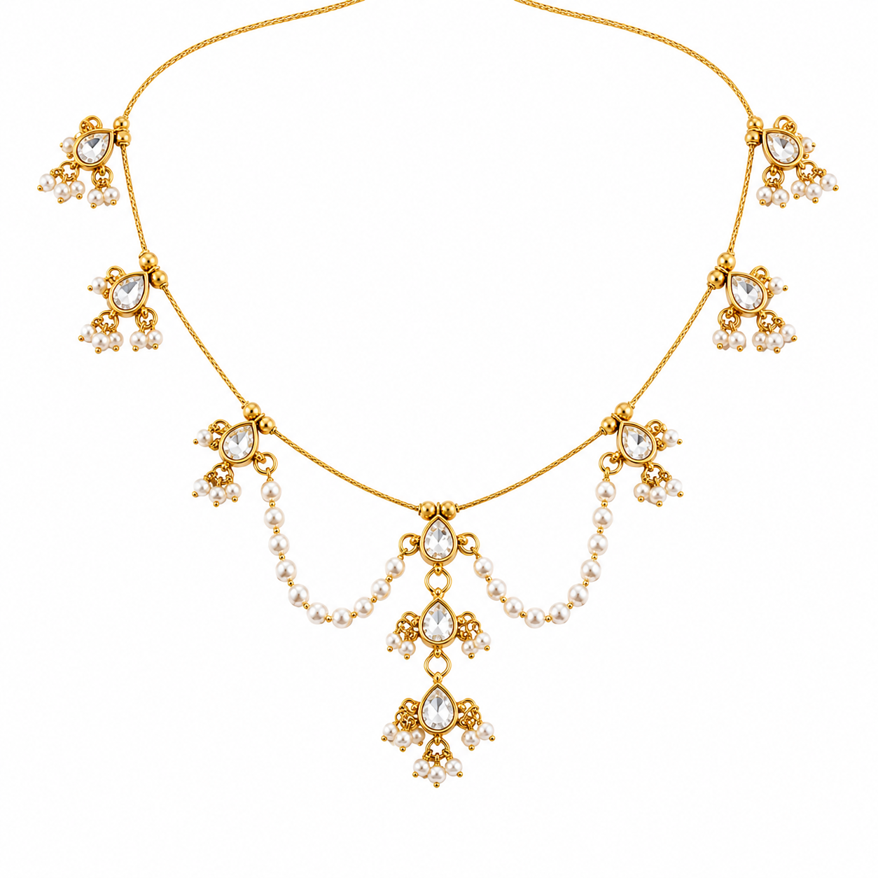 Maharani pearl drape necklace