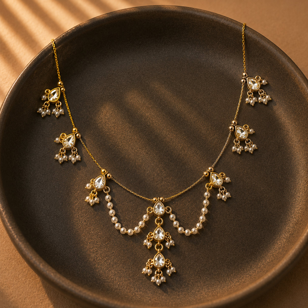 Maharani pearl drape necklace