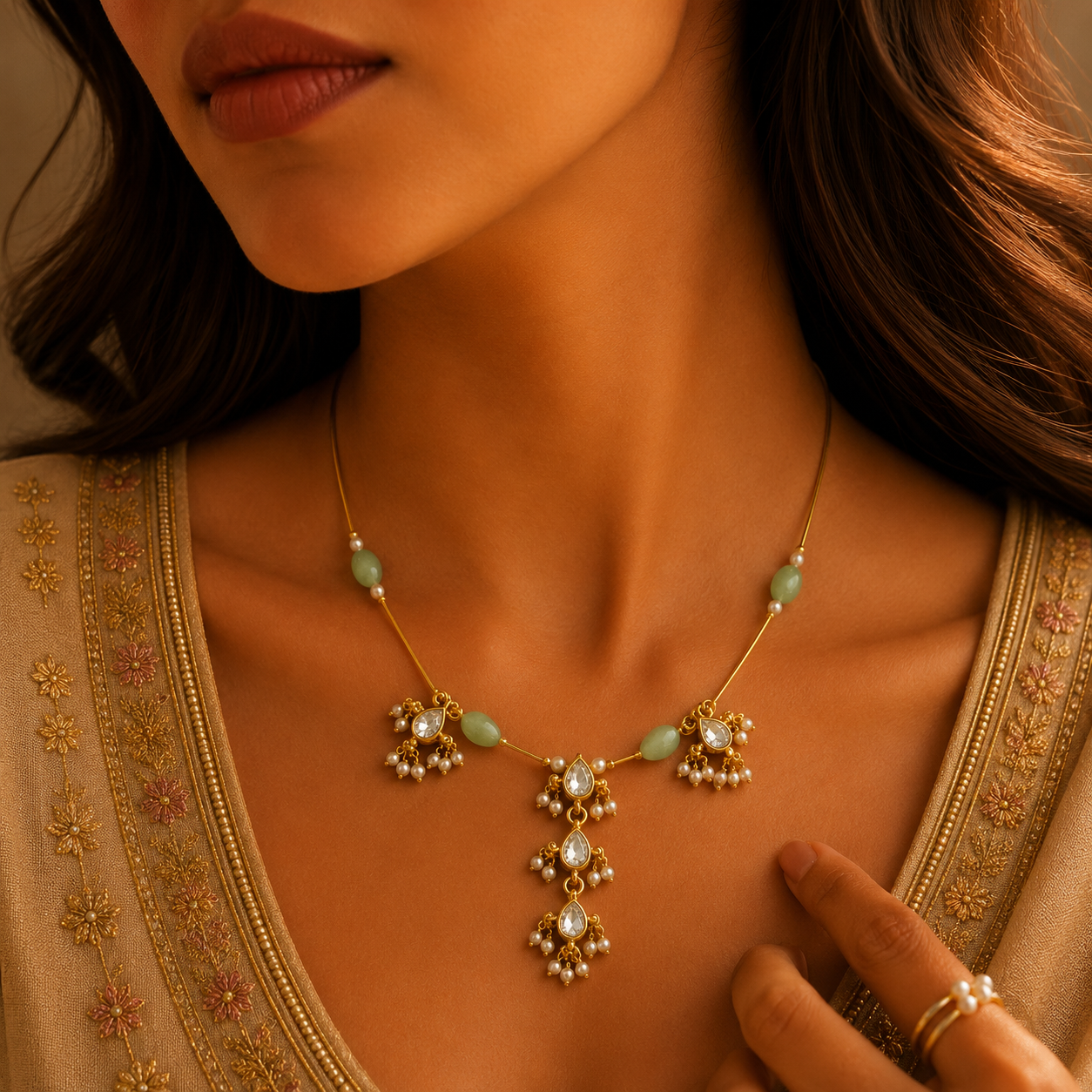 Mint Drop Necklace
