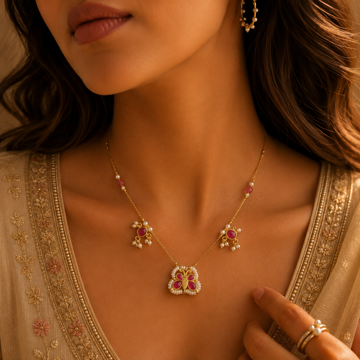 Pearlwing Butterfly necklace