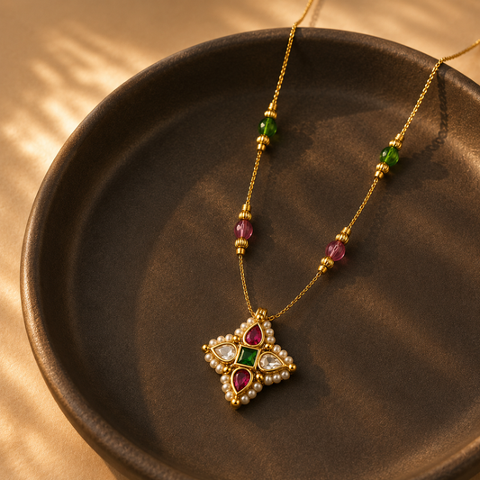 Rose charm necklace