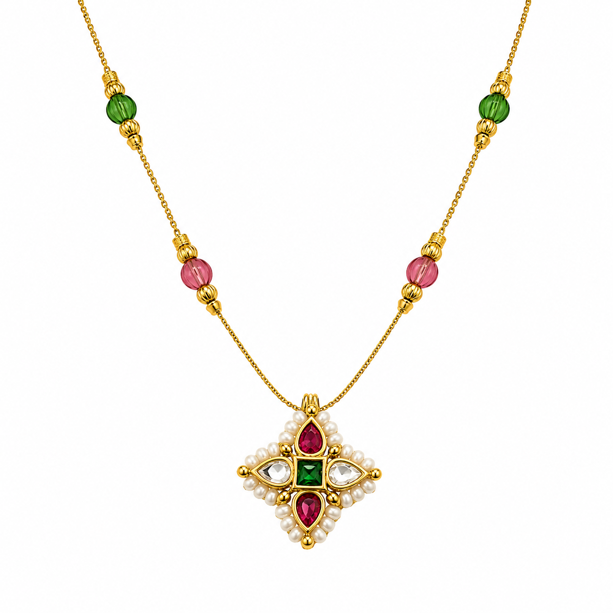 Rose charm necklace