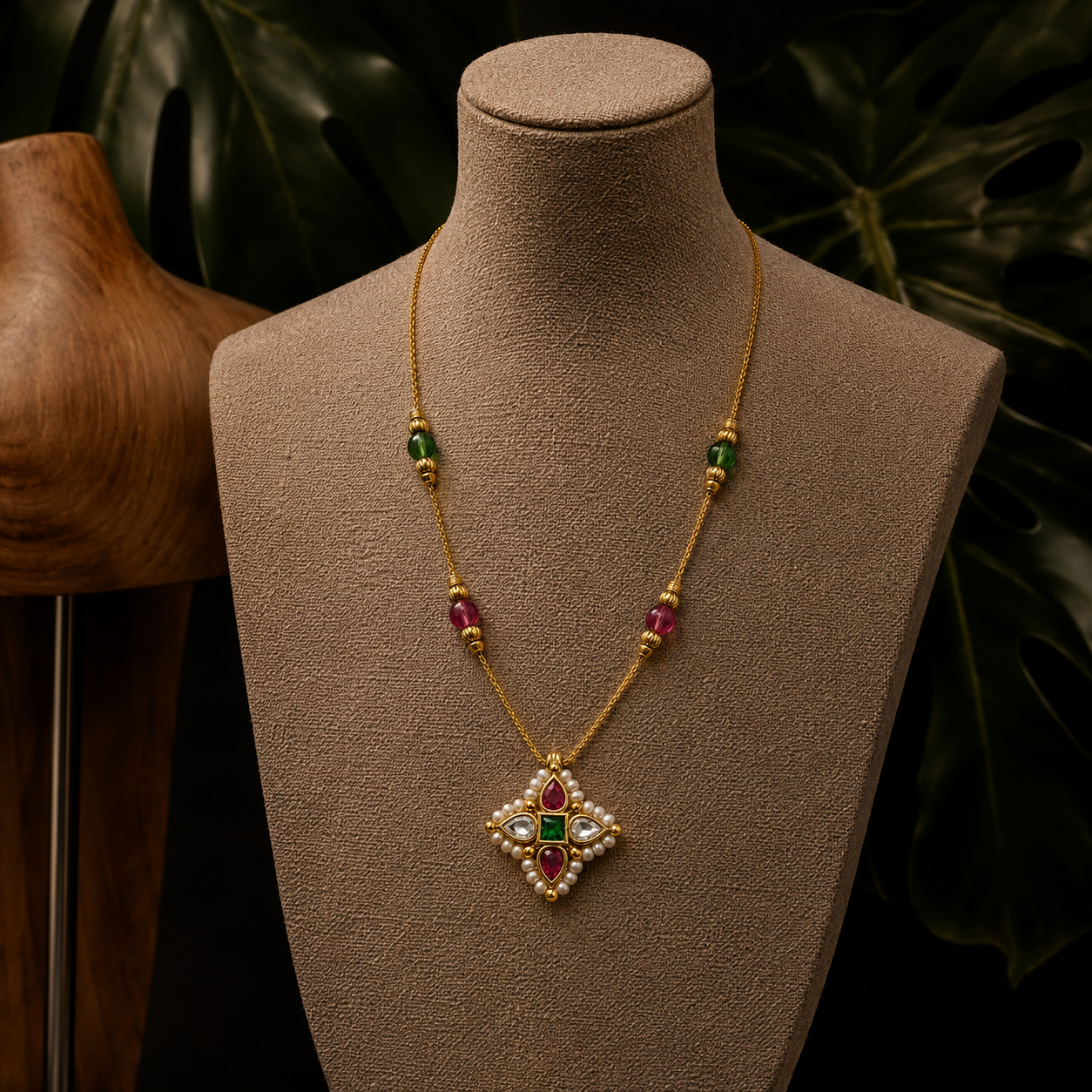 Rose charm necklace