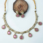 Elegant Pink Teardrop Necklace Set
